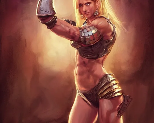 Prompt: portrait of samus aran as a very attractive female bodybuilder viking queen, elegant, fantasy, hd shot, digital portrait, beautiful, artstation, comic style, by artgerm, guy denning, jakub rozalski, magali villeneuve and charlie bowater