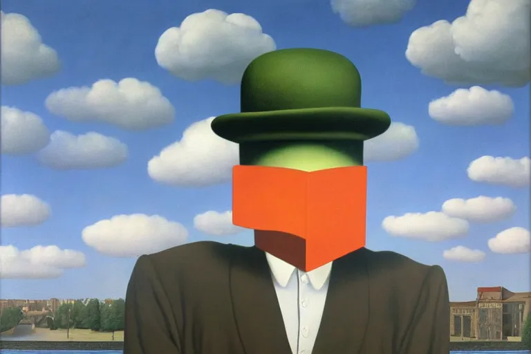 Prompt: the big ear by rene magritte, detailed painting, hd, hq, high resolution, high detail, 4 k, 8 k