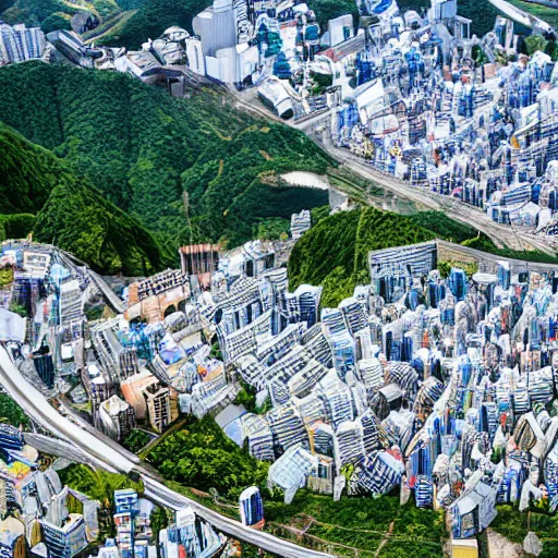 Image similar to isometric city on the top of a mountain, Japan