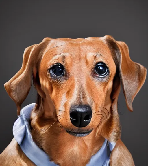 Image similar to owen wilson as a dachshund : : headshot : : studio lighting,