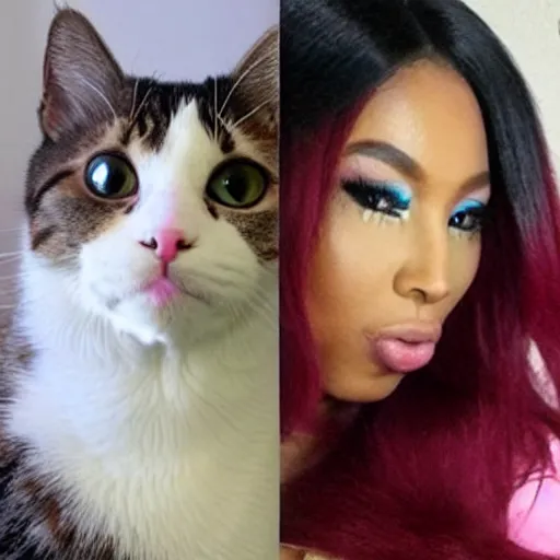 Image similar to a cat looks like nicki minaj