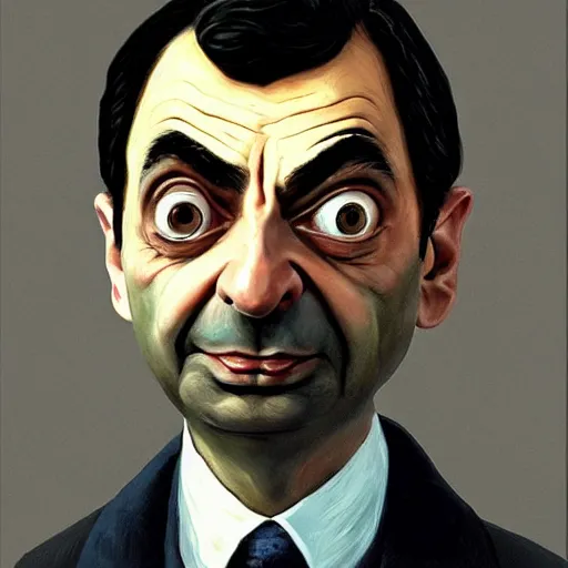 Prompt: Mr. Bean in the style of a painting from Dishonored