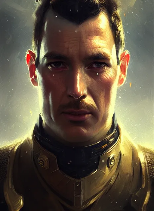 Prompt: portrait of captain man, victorian, concept art, detailed face, fantasy, close up face, highly detailed, cinematic lighting, digital art painting by greg rutkowski
