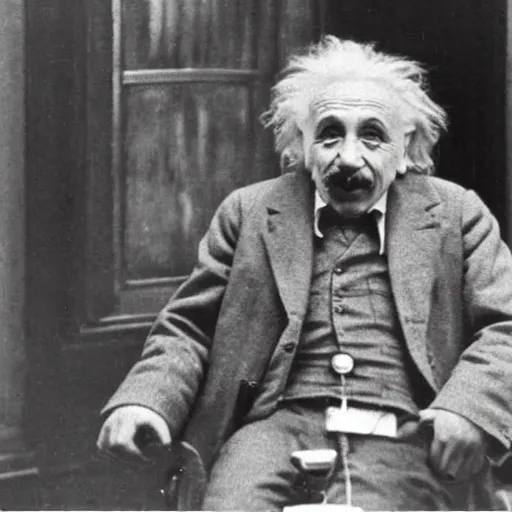 Prompt: einstein sticking his tongue, historical archive photo