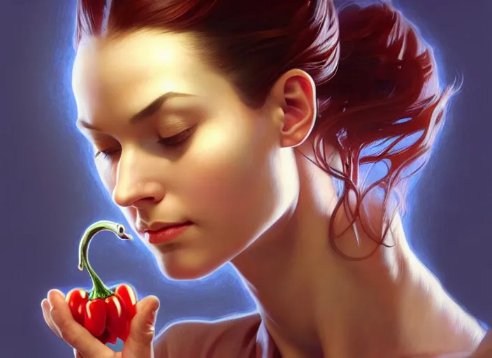 Image similar to a doctor whose head is a pepper, diffuse lighting, fantasy, hospital background, intricate, elegant, highly detailed, lifelike, photorealistic, digital painting, artstation, illustration, concept art, smooth, sharp focus, art by frank frazetta and marco bucci and loish and rossdraws and artgerm and alphonse mucha