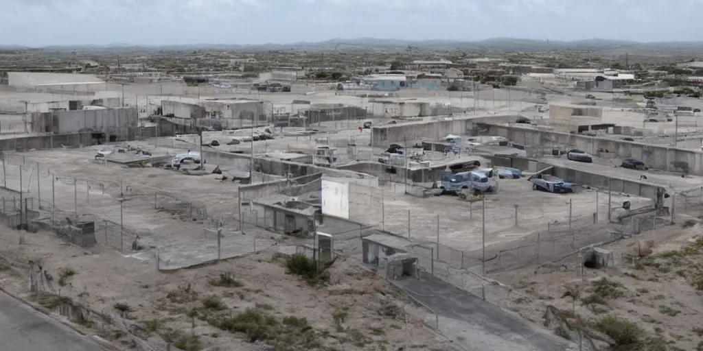 Prompt: guantanamo bay prison, no army
