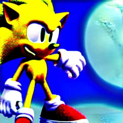 Prompt: Hololive's Unigami Korone meeting Sonic the Hedgehog, HDR, 3D, 4k, 8k