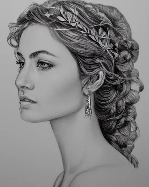 pencil drawing of a beautiful greek goddess aphrodite | Stable Diffusion