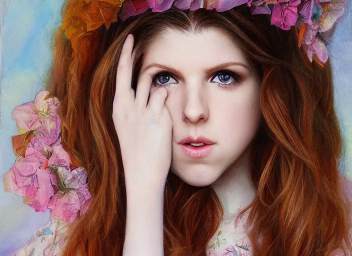 Image similar to a highly detailed beautiful portrait anna kendrick, james gurney, james jean