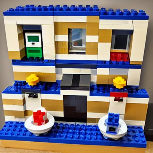 Prompt: Public Washroom Lego set