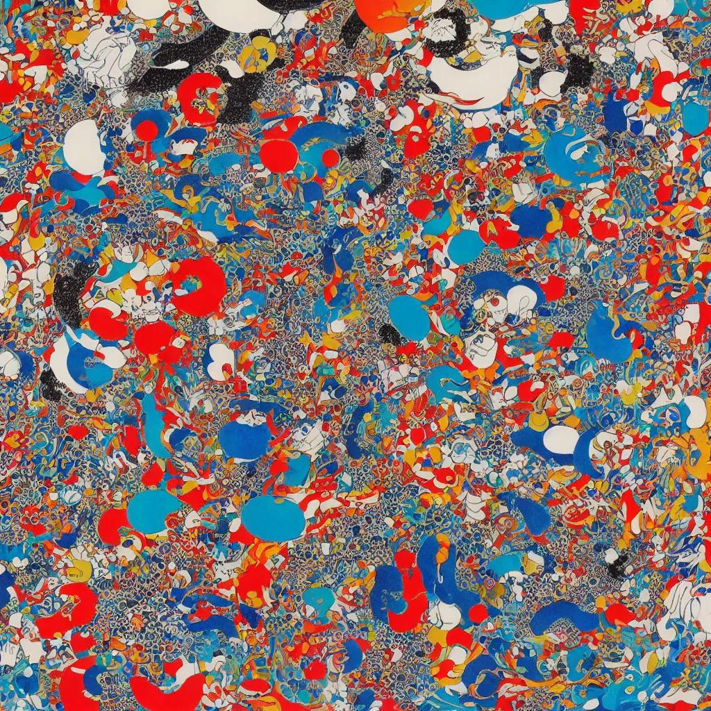 Image similar to Japanese art in the style of Damien Hirst