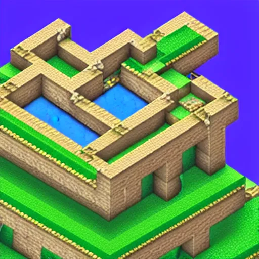 Prompt: Minecraft for the Game Boy Advance, isometric perspective