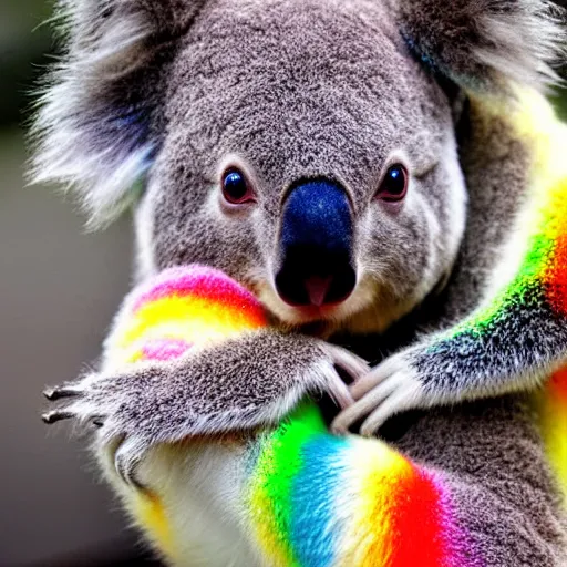 Image similar to rainbow furred koala