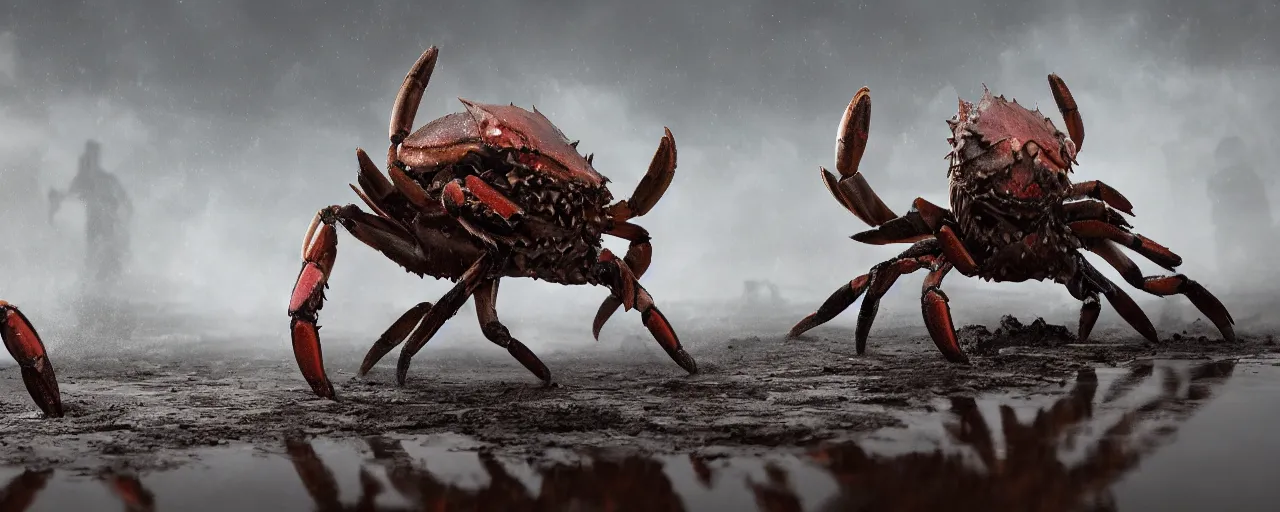 crab and gazelle chimera, moody mist, mud, water in | Stable Diffusion ...