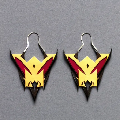 Image similar to lasercut segmented 2d earrings, from world of warcraft