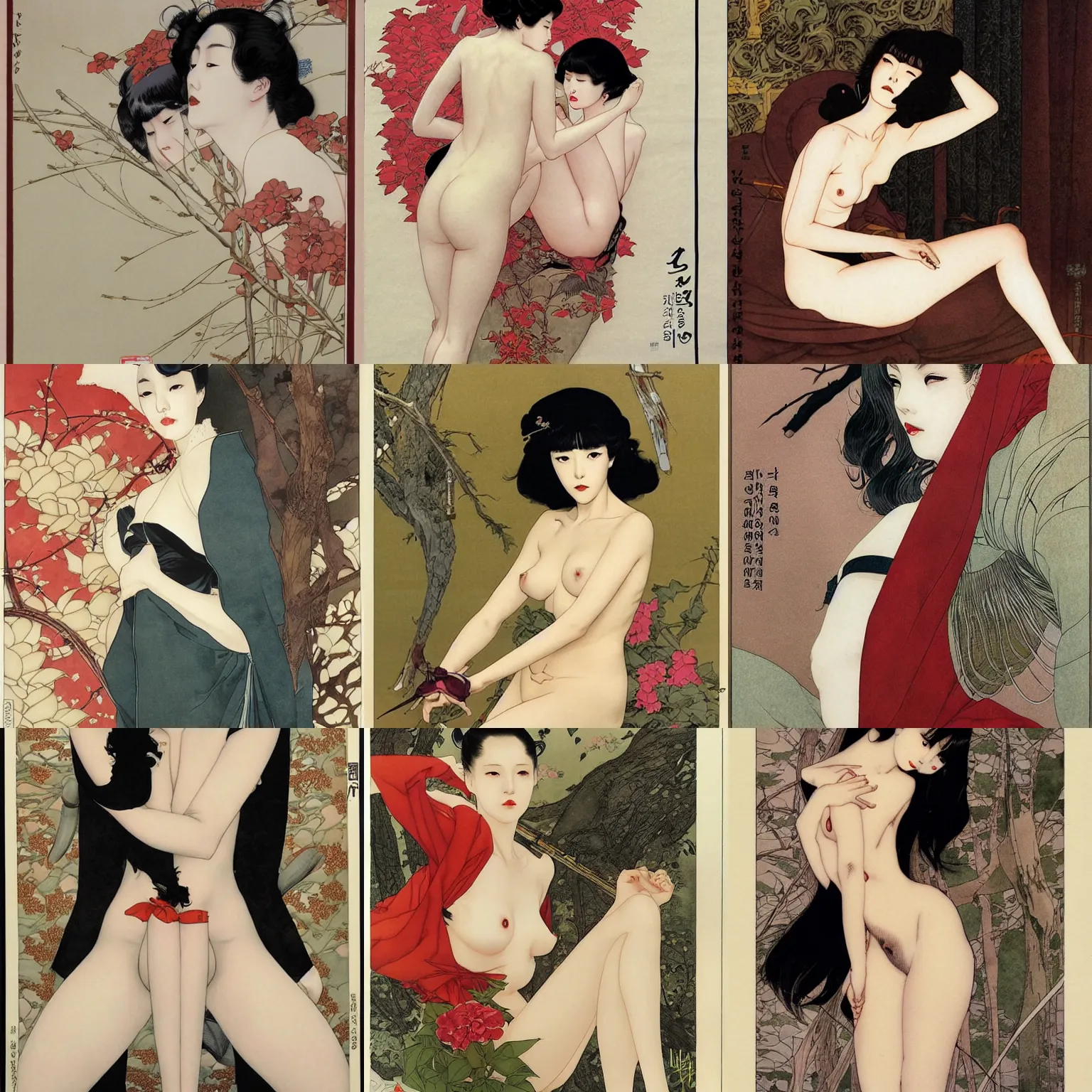 Prompt: lee jin - eun by milo manara gi, j. c. leyendecker, takato yamamoto, rule of thirds, seductive look, beautiful