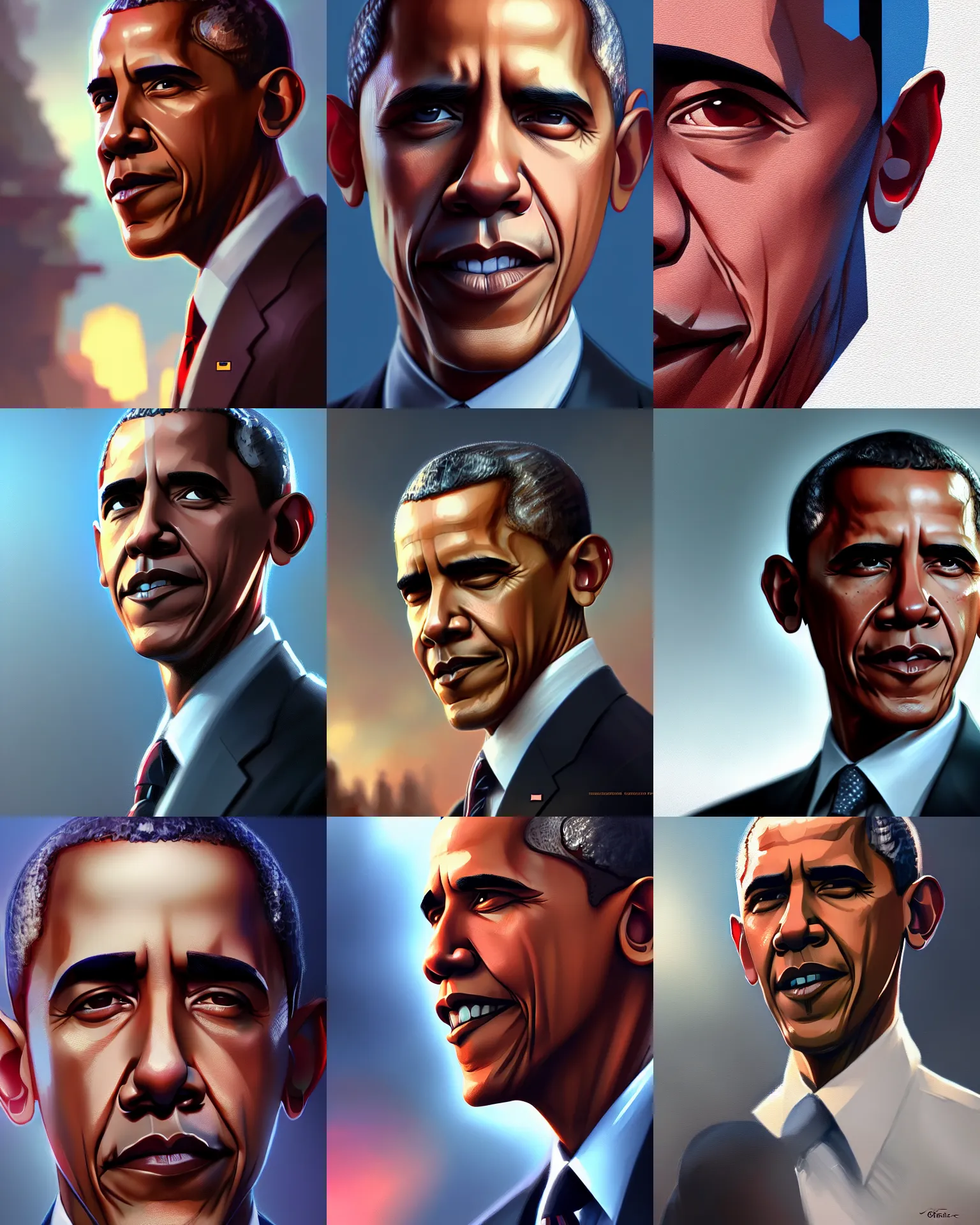Prompt: Barack Obama, medium shot close up, details, sharp focus, illustration, by Jordan Grimmer and greg rutkowski, Trending artstation, pixiv, digital Art