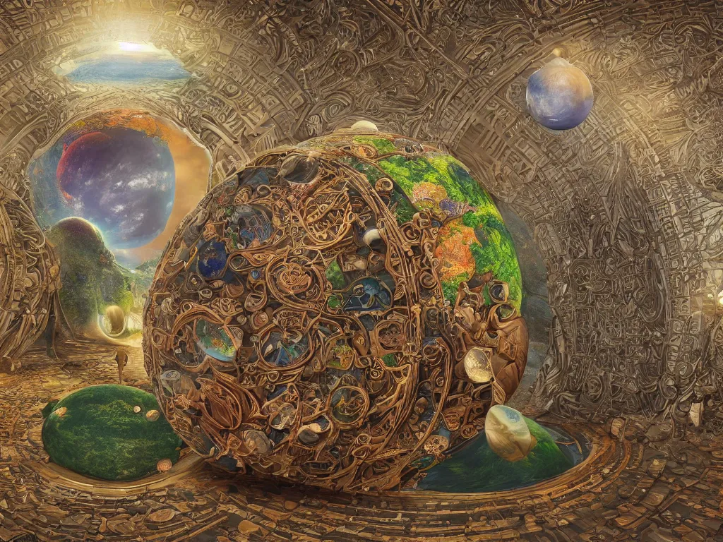 Image similar to the universe is a spheroid region 7 0 5 meters in diameter, shaman nature, 3 d render, sunlight study, by clara peeters and ( ( ( ( lisa frank ) ) ) ), art nouveau, 8 k, extreme detail, sharp focus, octane render