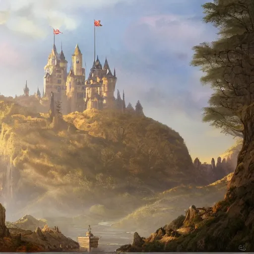 Prompt: an incredible castle landscape, by shaddy safadi