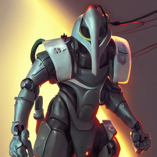 Image similar to genji shimada, robot ninja, game design fanart by concept artist gervasio canda, behance hd by jesper ejsing, by rhads, makoto shinkai and lois van baarle, ilya kuvshinov, rossdraws global illumination radiating a glowing aura global illumination ray tracing hdr render in unreal engine 5