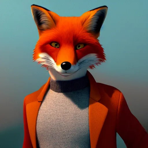 Prompt: [ [ [ red fox, in the style of pixar, character art, movie still