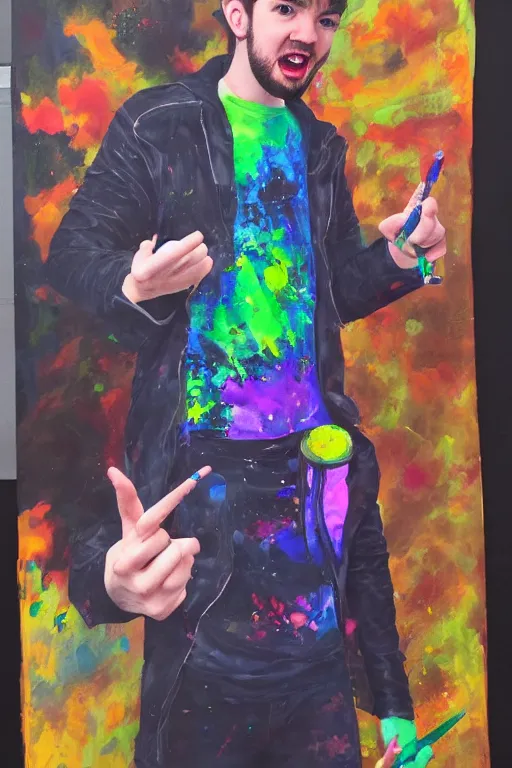 Image similar to Sean McLoughlin, jacksepticeye, irish youtuber, solo portrait, yelling really loud 🎨🖌️