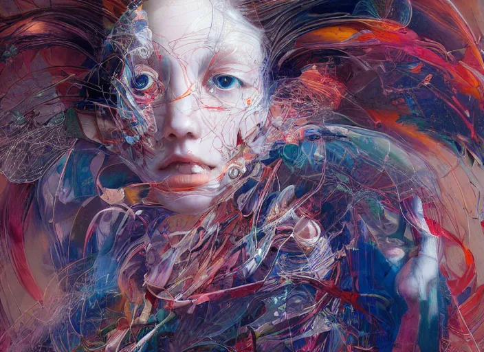 Image similar to monumental portrait soft light painted by yoshitaka amano, and erik jones, inspired by james jean, smooth texture, intricate oil painting, high detail illustration, sharp high detail, manga and anime 1 9 9 9