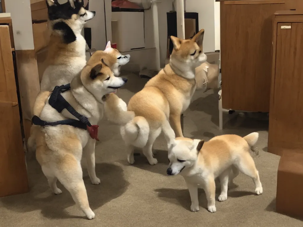 Prompt: shiba inu in the backrooms