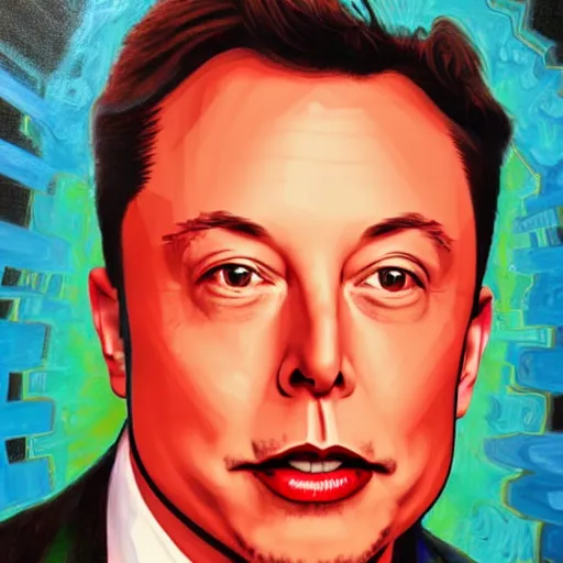 Prompt: painting of elon musk in the style of alex gray