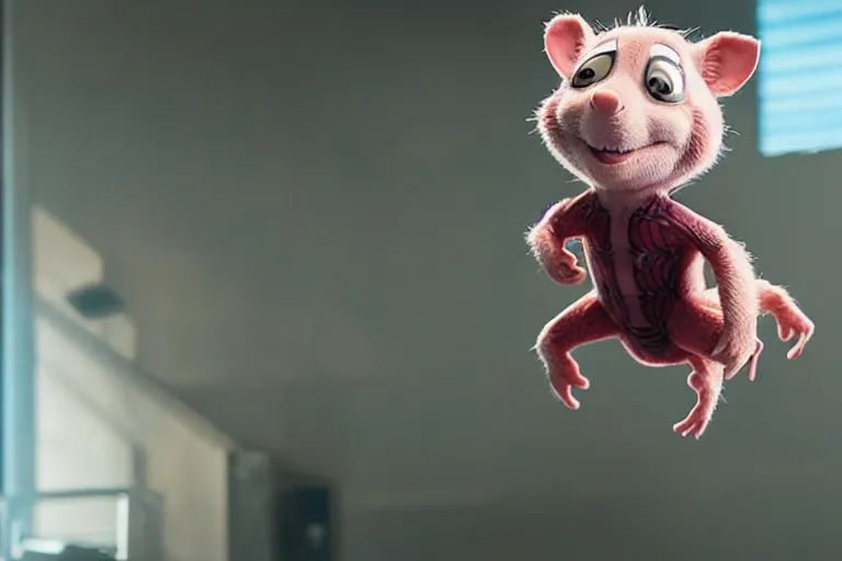 Image similar to spider ham in live action spandex, ultra realistic, 4K, movie still, UHD, sharp, cinematic