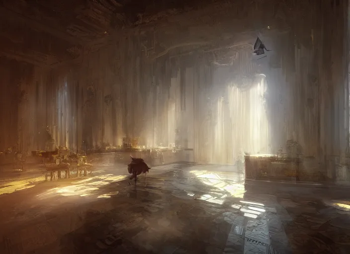 Prompt: new golden house interior volumetric lighting, digital painting, highly detailed, artstation, sharp focus, illustration, concept art, ruan jia, steve mccurry, amazing composition