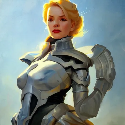 Prompt: greg manchess portrait painting of partially armored emma grace frost overwatch character, medium shot, asymmetrical, profile picture, organic painting, sunny day, matte painting, bold shapes, hard edges, street art, trending on artstation, by huang guangjian and gil elvgren and sachin teng