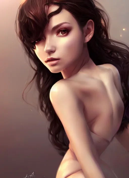 Image similar to beautiful fashion goddness, strapless dress, character portrait in the style of thomas river and artgerm, wlop, cinematic lighting, hyperdetailed, 8 k realistic, symmetrical, global illumination, radiant light, halo, love and mercy, frostbite 3 engine, cryengine, dof, trending on artstation, digital art, chanel