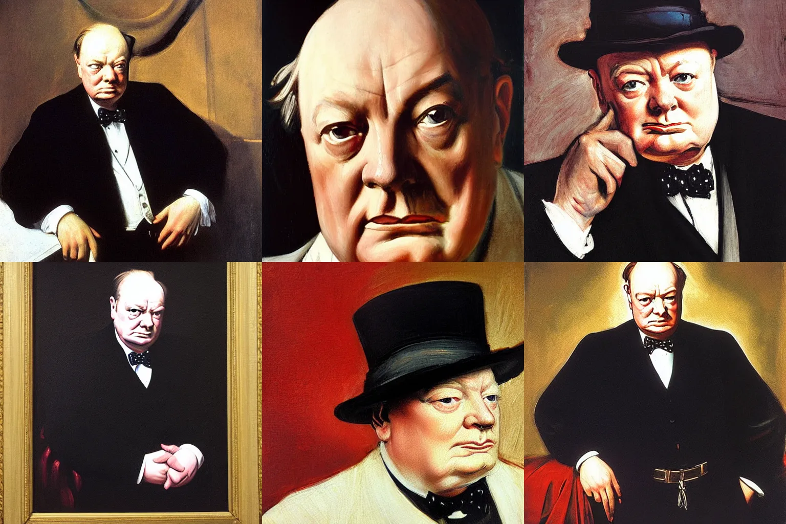 Prompt: Winston Churchill painted by Caravaggio