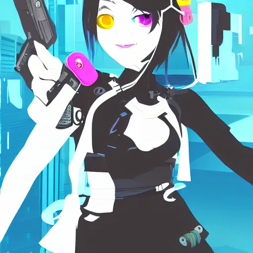 Prompt: cyberpunk maid, vector, pixta. jp