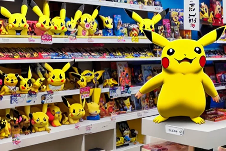 an animated store that sells pikachu toys Stable Diffusion OpenArt
