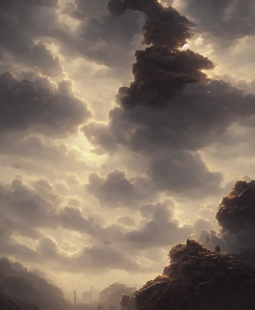 Image similar to hyper realistic brother the clouds, illustrated by greg rutkowski, beautiful volumetric lighting, intricate, ultra detailed, photorealistic, trending on artstation, octane render, 8 k