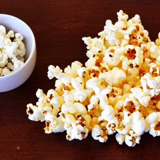 Prompt: popcorn in the shape of a chicken