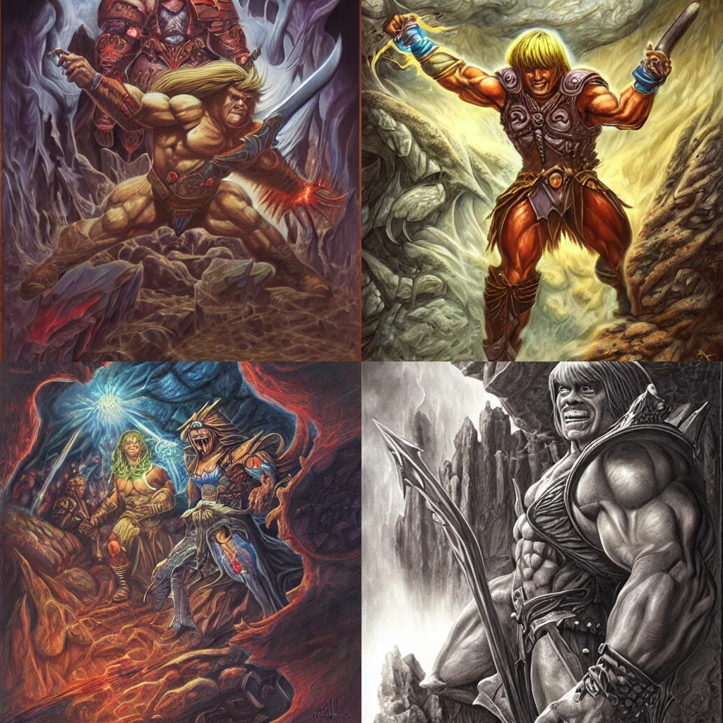 Prompt: He-man, by Dan Seagrave art