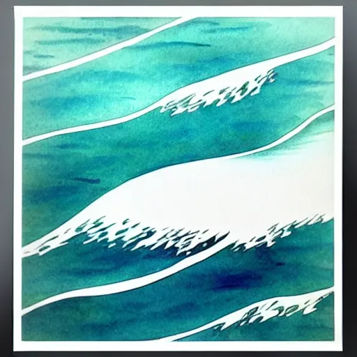 Image similar to zen, sea waves, ink