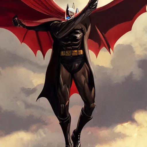 Image similar to Batman portrayed by Red Forman, digital art, trending on artstation oil on canvas by J. C. Leyendecker and Edmund Blair Leighton and Charlie Bowater octane render