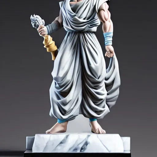Prompt: a marble statue of goku