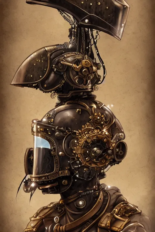 Image similar to steampunk helmet fantasy art mask robot ninja stylized digital illustration sharp focus, elegant intricate digital painting artstation concept art global illumination ray tracing advanced technology chaykin howard and campionpascale and cooke darwyn and davis jack