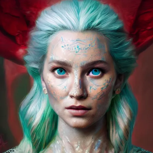 Prompt: Intricate five star 🐉 elsa facial portrait by Pablo Picasso and Greg Rutkowski, oil on canvas, HDR, cinematic, vibrant colors, photo realistic, hyperrealism,high detail, matte finish, high contrast, 3d depth, masterpiece, vivid colors, artstationhd , deviantart