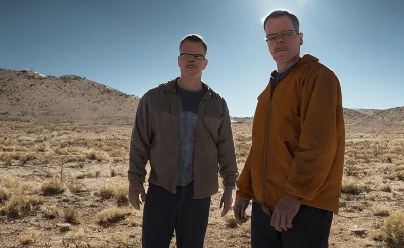 Prompt: Matt Damon as Todd Alquist in 'Breaking Bad' (2013), movie still frame, oscar nominated cinematography, volumetric lighting, 8k resolution, beautiful composition