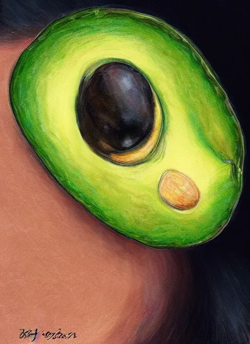 Image similar to portrait of a stunningly beautiful eye, 🥑