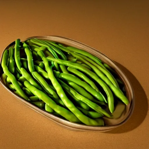 Image similar to hyperrealistic dslr film still of ( jeff goldblum ) disguised as green beans, stunning 8 k octane comprehensive 3 d render, inspired by istvan sandorfi & greg rutkowski & unreal engine, perfect symmetry, dim volumetric cinematic lighting, extremely hyper - detailed, incredibly real lifelike attributes & flesh texture, intricate, masterpiece, artstation, stunning