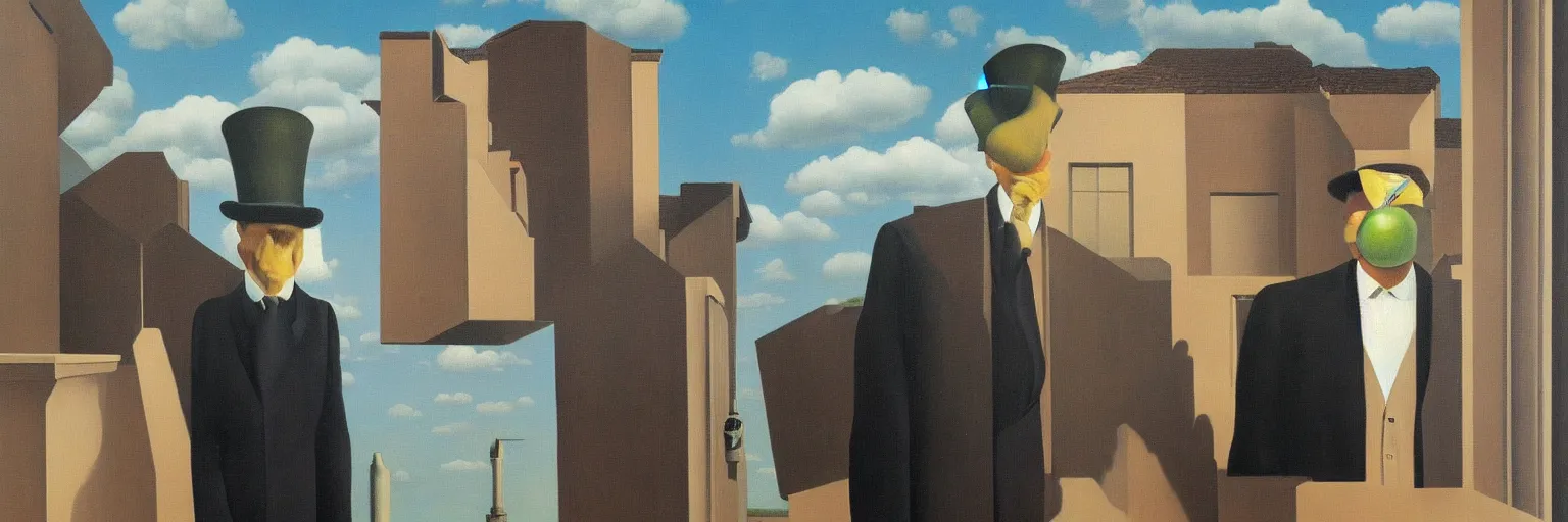 Image similar to oil painting magritte