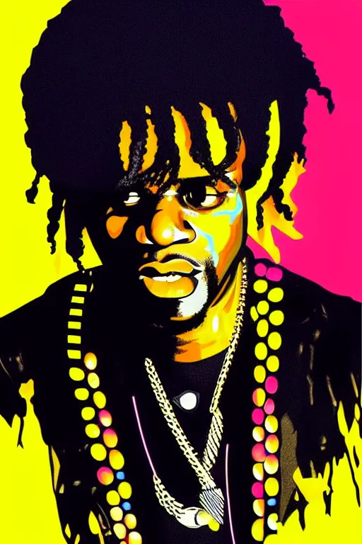 Image similar to chief keef, pop art, no duplicate image, glowing lights, ultra details, digital painting, artstation, concept art, smooth, sharp focus, illustration, intecrate details, art by richard hamilton and mimmo rottela, pixels art by kirokaze and paul robertson