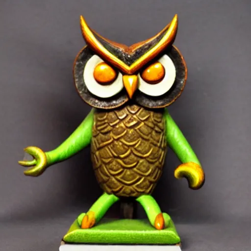 Image similar to anthropomorphic owl warrior